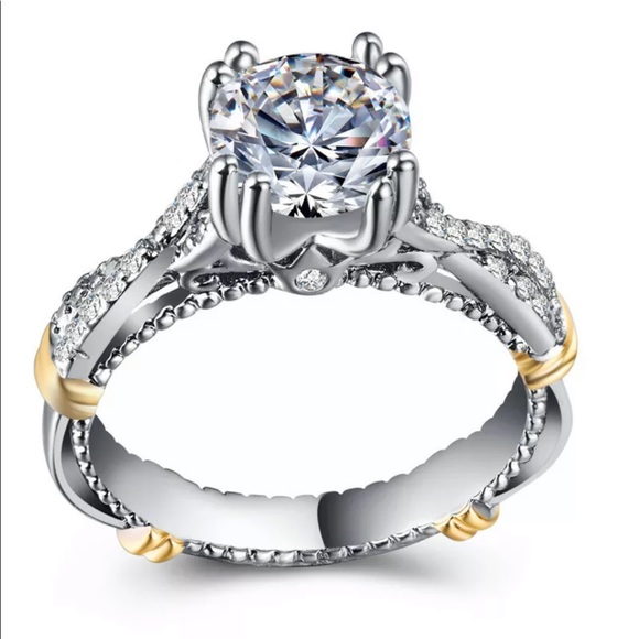 ♡New sterling silver round cut diamond ring♡ - Picture 2 of 5